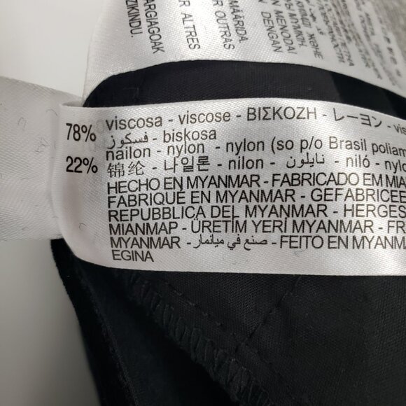 Zara Velvet High Rise Trouser Pants XS Womens Straight Leg Black‎ - Picture 9 of 9